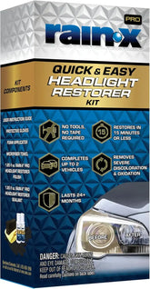 Rain-X 610200 2-Step Headlight Restorer Kit, Restores Clarity of Headlights Preventing Oxidation & Discoloration, Quick & Effective in Just 15 Mins with No Tools or Tape Required