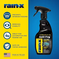 Rain-X 630046 Interior Glass Anti-Fog, 12 oz. - Prevents Fogging of Interior Glass and Mirrors, Usable on Both Automobiles and Marine Vehicles