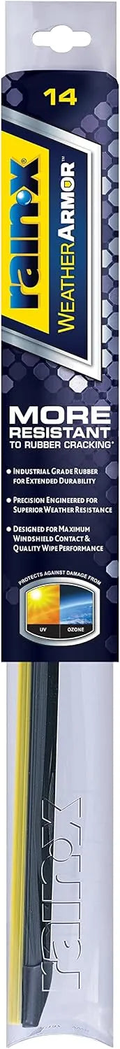 Rain-X 830214 WeatherArmor Beam Wiper Blades, 14 Inch Windshield Wipers (Pack of 1), Automotive Replacement Windshield Wiper Blades With Industrial Grade Synthetic Rubber Squeegee