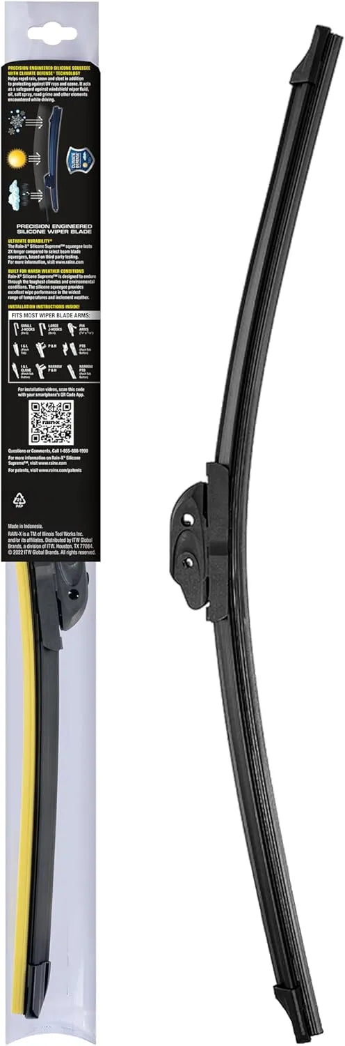 RainX Silicone Supreme Windshield Wiper Blade 21" - Heavy Duty Silicone Squeegee, Extreme Weather Resistance & All-Season Performance, Streak-Free Beam Technology, Quick Install (Pack of 1)