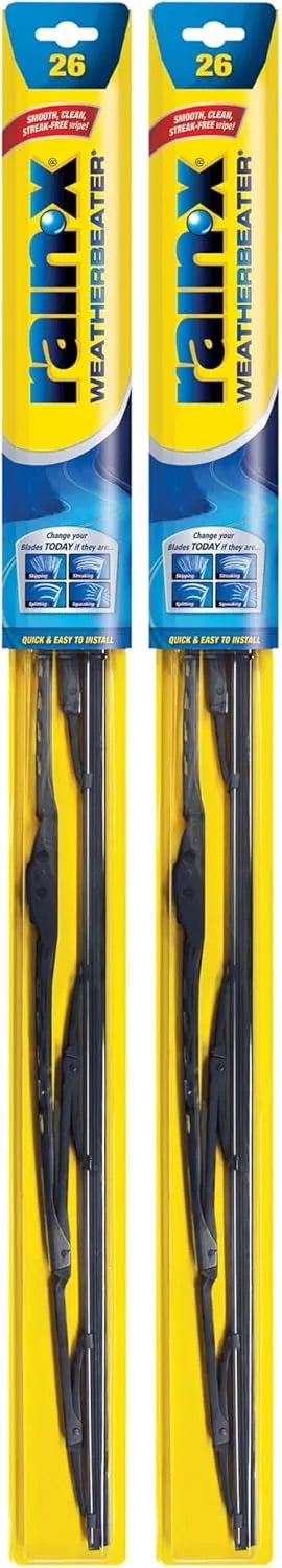 Rain-X RX30226 WeatherBeater All-Season OEM Quality Conventional Windshield Wiper Blade - 26" (Pack of 2)