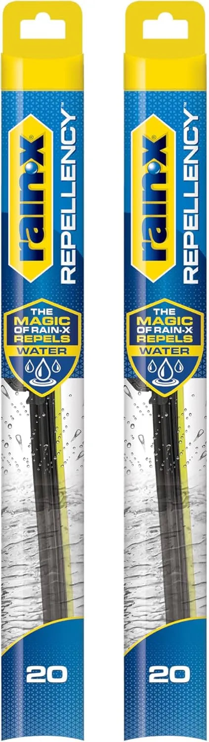 Rain-X 810362 Repellency Water Repellent Wiper Blades, 20" Windshield Wipers (Pack of 2), All Weather Streak-Free for Enhanced Visibility w/Water Repellency Formula [Amazon Exclusive]
