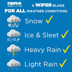 Rain-X 810331 Total Clear Beam Wiper Blades 26" & 22" Windshield Wipers for All-Weather Performance, Rubber Squeegee for Smooth Clean Wipe & Quiet Operation - 2 Pack Value