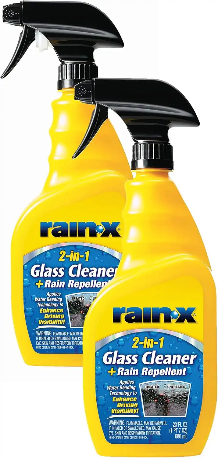 Rain-X 5071268-2 2-in-1 Glass Cleaner and Rain Repellant, 23 oz. (Pack of 2) - Provides a Streak-Free Clean for Automotive Glass While Preventing Sleet, Snow, Ice, and Road Spray Build Up