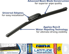 Rain-X 5079275-2 Repellency Water Repellent Wiper Blades, 18" Windshield Wiper, All Weather Streak-Free for Enhanced Visibility w/Water Repellency Formula