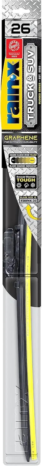 Rain-X 870126 Truck & SUV Rugged Series Premium Wiper Blades, 26 Inch Windshield Wipers (Pack Of 1), Automotive Replacement Windshield Wiper Blades Engineered For All Driving Adventures