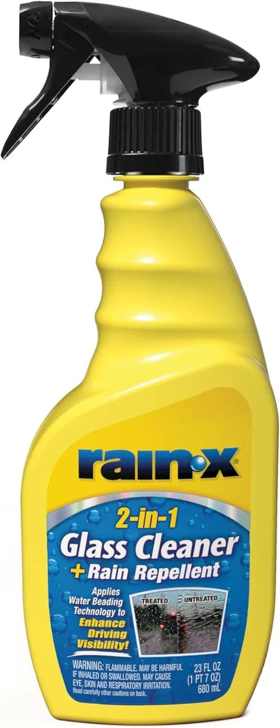 Rain-X 5071268 2-in-1 Glass Cleaner and Rain Repellant, 23 oz. (Pack of 1) - Provides a Streak-Free Clean for Automotive Glass While Preventing Sleet, Snow, Ice, and Road Spray Build Up