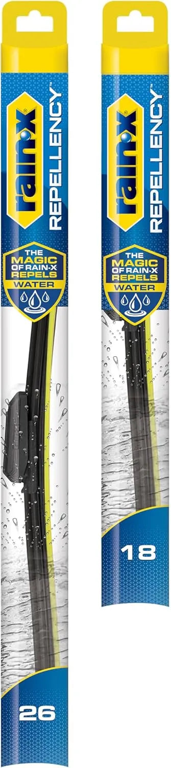 Rain-X 810346 Repellency Water Repellent Wiper Blades, 26" & 18" Windshield Wipers, All Weather Streak-Free for Enhanced Visibility w/Water Repellency Formula [Amazon Exclusive]