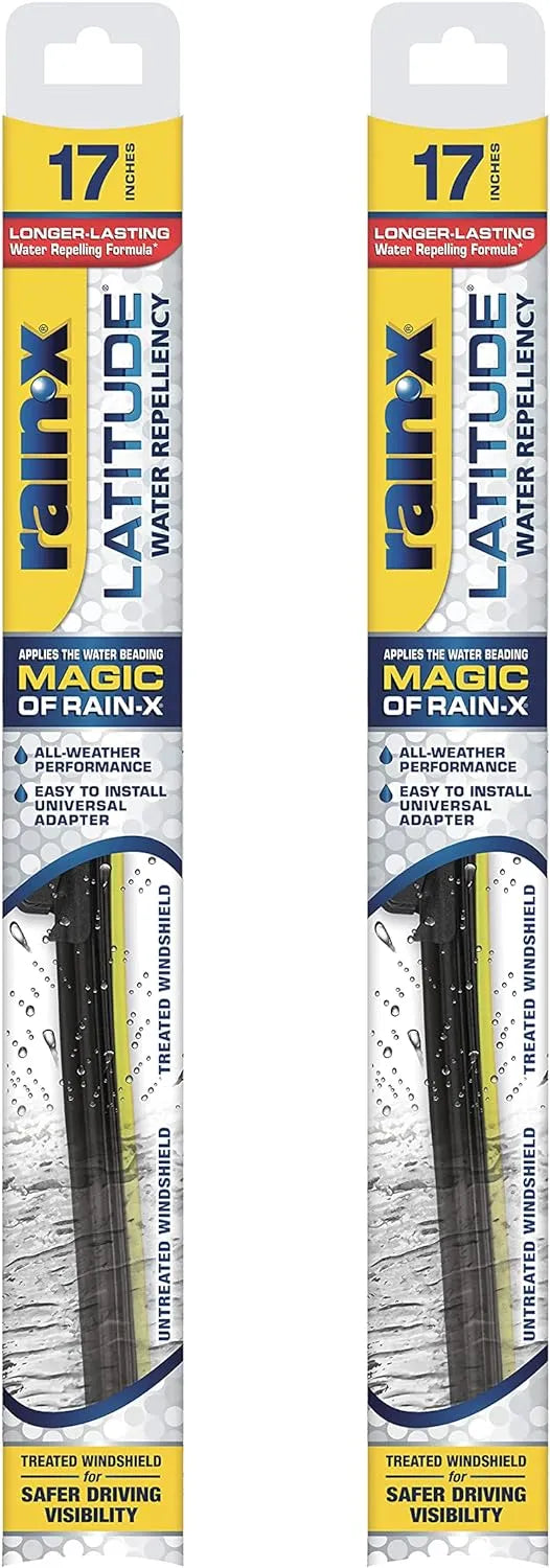 Rain-X 810203 Repellency Water Repellent Wiper Blades, 17" Windshield Wipers (Pack of 2), All Weather Streak-Free for Enhanced Visibility w/ Water Repellency Formula