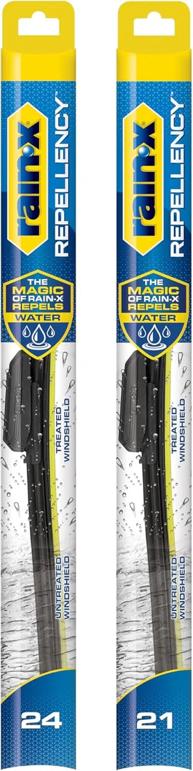 Rain-X 810353 Repellency Water Repellent Wiper Blades, 24" & 21" Windshield Wipers, All Weather Streak-Free for Enhanced Visibility w/Water Repellency Formula [Amazon Exclusive]