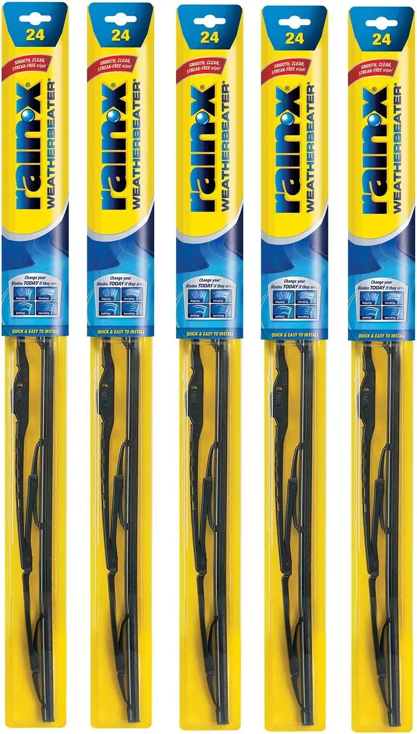 Rain-X RX30224-5PK Weatherbeater Wiper Blade - 24" Windshield Wipers (Pack Of 5), Automotive Replacement Windshield Wiper Blades That Meet Or Exceed OEM Quality And Durability Standards
