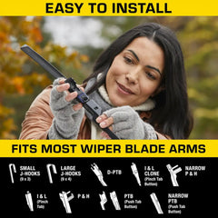 Rain-X 870418 Rugged XL Wiper Blade 18", Windshield Wipers Replacement, Quiet & Durable Beam Design, All Weather Performance & Easy Universal Install, Blade Wear Indicator (Pack of 1)