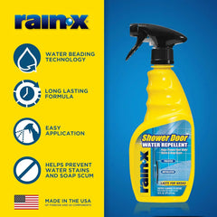 Rain-X 630542 Shower Door Water Repellent, Protects Glass Shower & Doors From Soap Residue And Hard Water Stains Leaving Your Bathroom Beautiful (Pack of 2)