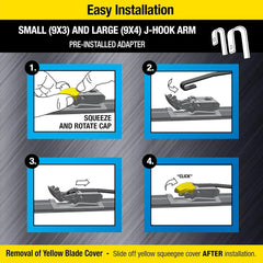 Rain-X 870418 Rugged XL Wiper Blade 18", Windshield Wipers Replacement, Quiet & Durable Beam Design, All Weather Performance & Easy Universal Install, Blade Wear Indicator (Pack of 1)